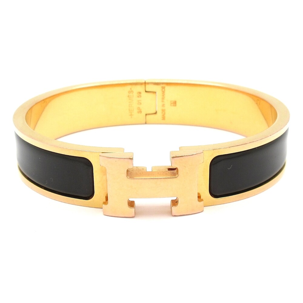 Hermès Click-Clack Ash Bangle Black Gold